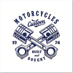 motorcycle custom vintage Posters and Art